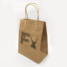 Recycled High Quality Gift Brown Kraft Paper Shopping Bag with Paper Handle for Gift packaging Can Print Logo